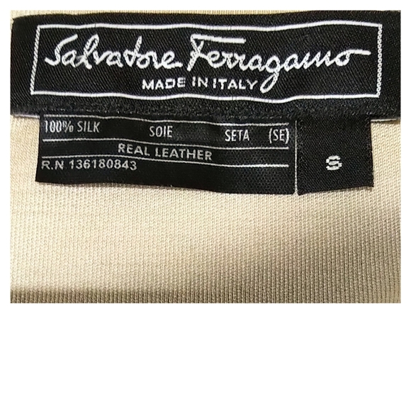 Salvatore Ferragamo Silk Sleeveless Top with Suede Leather Tie Detail - Picture 7 of 8